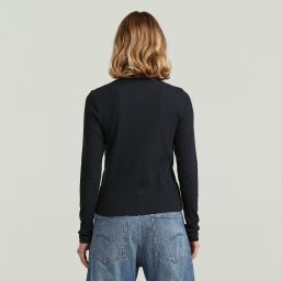 2 Way Slim Rib T-Shirt - Donkerblauw - Dames