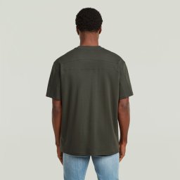 Rib Insert Relaxed T-Shirt - Zwart - Heren