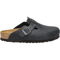 Birkenstock -maat 41 -Boston Black narrow Fettleder Oiled Leather Unisex Clogs - Zwart