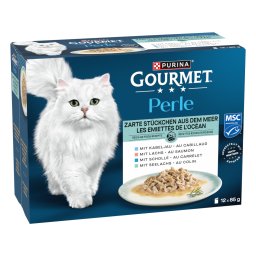 Gourmet Perle Gemengde Selectie 12 x 85 g - Malse stukjes zee in saus (4 varianten)