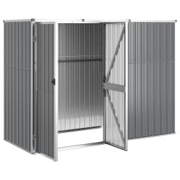 vidaXL Tuinschuur 225x89x161 cm gegalvaniseerd staal grijs