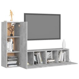 vidaXL 3-delige Tv-meubelset bewerkt hout betongrijs