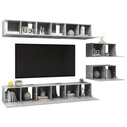 vidaXL Tv-meubelen 8 st bewerkt hout betongrijs