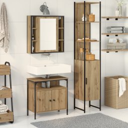vidaXL Badkamermeubelset 3 st Artisan Eiken 33 x 33 x 185,5 cm