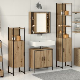 vidaXL Badkamermeubelset 4 st Bruin Bewerkt hout