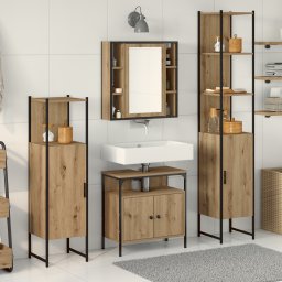 vidaXL Badkamermeubelset 4 st Artisan Eiken 33 x 33 x 185,5 cm