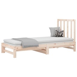 vidaXL Slaapbank uitschuifbaar massief grenenhout 2x(90x190) cm