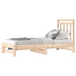 vidaXL Slaapbank uitschuifbaar massief grenenhout 2x(90x190) cm