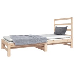 vidaXL Slaapbank uitschuifbaar massief grenenhout 2x(90x190) cm