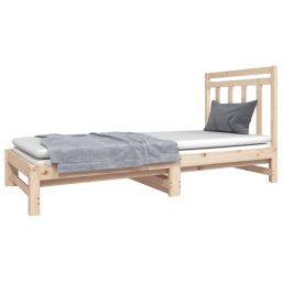 vidaXL Slaapbank uitschuifbaar massief grenenhout 2x(90x190) cm