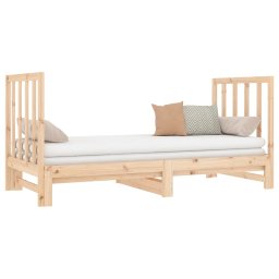 vidaXL Slaapbank uitschuifbaar massief grenenhout 2x(90x190) cm