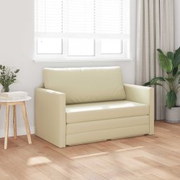 vidaXL Slaapbank Crème 124 x 71 x 78 cm Kunstleer