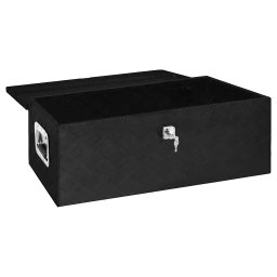 vidaXL Opbergbox 90x47x33,5 cm aluminium zwart