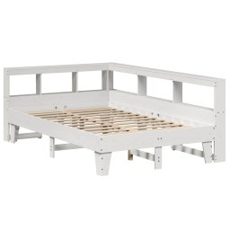 vidaXL Bed met boekenkast zonder matras grenenhout wit 120x200 cm