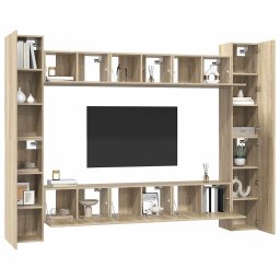 vidaXL 10-delige Tv-meubelset bewerkt hout sonoma eikenkleurig