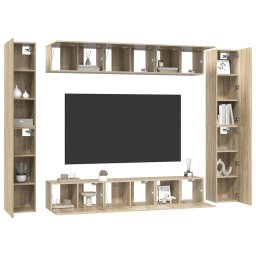vidaXL 10-delige Tv-meubelset bewerkt hout sonoma eikenkleurig