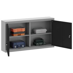 vidaXL Gereedschapskast Zwart en Grijs 100 x 20 x 55 cm Staal