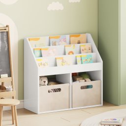 vidaXL Kinderen Boekenkast Hoogglans wit 72,5 x 29,5 x 69 cm