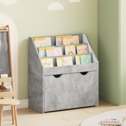 vidaXL Kinderen Boekenkast Beton Grijs 60 x 29,5 x 69 cm Bewerkt hout