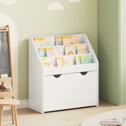 vidaXL Kinderen Boekenkast met lade Hoogglans wit 60 x 29,5 x 69 cm