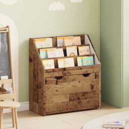 vidaXL Kinderen Boekenkast Oudhout 60 x 29,5 x 69 cm Bewerkt hout