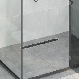 vidaXL Doucheafvoer Glasdeksel met 360° Sifon Zwart 60 cm