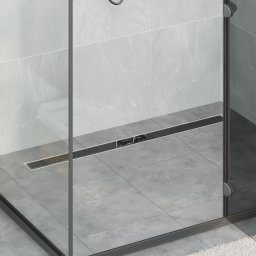 vidaXL Doucheafvoer Glasdeksel met 360° Sifon Zwart 100 cm
