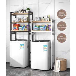 Badkamer rek - Wasmachine Rek - 3 laags - Robuust - Vochtbestendig - 69 x 34 x 180 cm