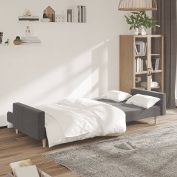 vidaXL Slaapbank 2-zits stof lichtgrijs