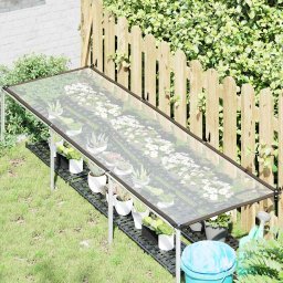 vidaXL Doorzichtig zeildoek met zeilringen 1x3 m polyethyleen