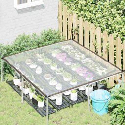 vidaXL Doorzichtig afdekzeil met ogen 2x2 m polyethyleen