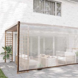 vidaXL Doorzichtig zeildoek met zeilringen 5x12 m polyethyleen