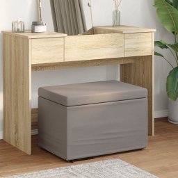 vidaXL Kruk Taupe 61 x 41 x 40 cm Stof en Geëngineerd Hout