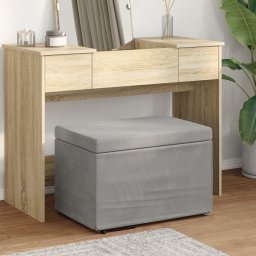 vidaXL Kruk Lichtgrijs 61 x 41 x 40 cm Velvet en Gefabriceerd Hout