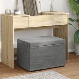 vidaXL Kruk Donkergrijs 61 x 41 x 40 cm Velvet en Gefabriceerd Hout