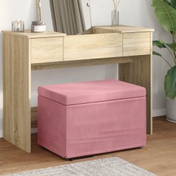 vidaXL Kruk Roze 61 x 41 x 40 cm Velvet en Gefabriceerd Hout