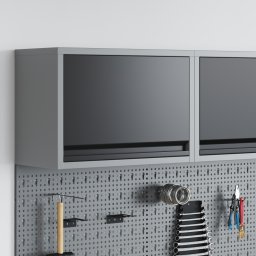 vidaXL Gereedschapskast met opslag Zwart en Grijs 50 x 25 x 35 cm