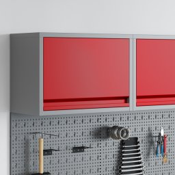 vidaXL Gereedschapskast met opslag Rood en Grijs 50 x 25 x 35 cm
