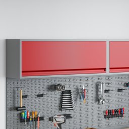 vidaXL Gereedschapskast met opslag Rood en Grijs 100 x 25 x 35 cm
