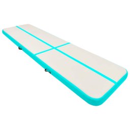 vidaXL Gymnastiekmat met pomp opblaasbaar 600x100x15 cm PVC groen