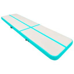 vidaXL Gymnastiekmat met pomp opblaasbaar 600x100x20 cm PVC groen