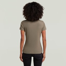 Slim Rib T-Shirt - Wit - Dames