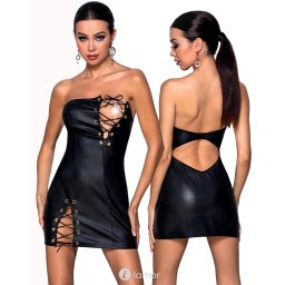 * PASSION Zwarte kunstleren chemise, Celin