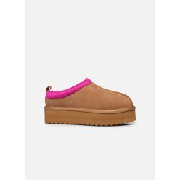 Colors of California Boots - maat 37 - Suede Platform Laarzen Sabot - Cognac