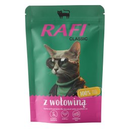 20x100g voordeelverpakking: Rafi Cat Classic Rund natvoer voor katten