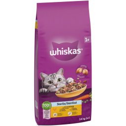 2x14kg 1+ Sterile Kip Whiskas Kattenvoer
