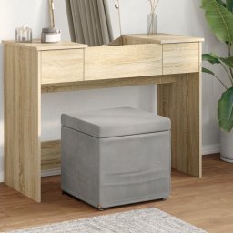 vidaXL Kruk Lichtgrijs 41 x 41 x 40 cm Velvet en Gefabriceerd Hout