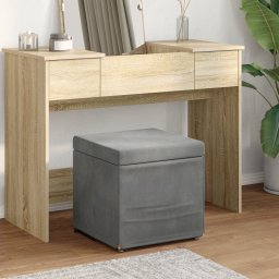 vidaXL Kruk Donkergrijs 41 x 41 x 40 cm Velvet en Gefabriceerd Hout