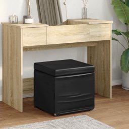 vidaXL Kruk Zwart 41 x 41 x 40 cm Nepleer en Gefabriceerd Hout
