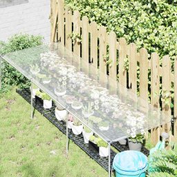vidaXL Doorzichtig zeildoek met zeilringen 1x3 m polyethyleen